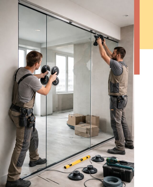 Монтаж стеклянных перегородок в Первоуральске от 6690 руб. | ОТДЕЛОЧНИК-Прв