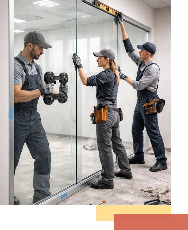 Профессиональный монтаж стеклянных перегородок в Первоуральске