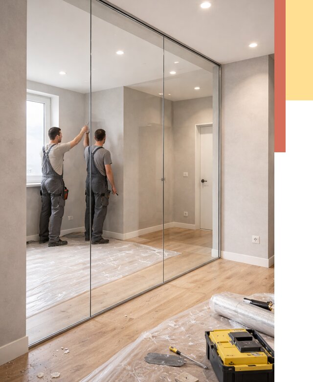 Безрамные стеклянные перегородки в Первоуральске — монтаж от 9778 руб. | ОТДЕЛОЧНИК-Прв