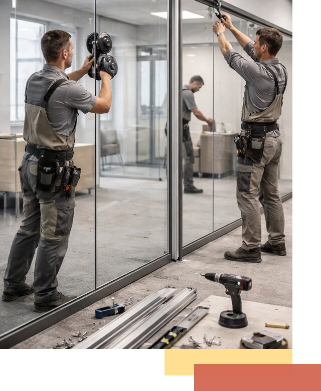 Стеклянные офисные перегородки под ключ в Первоуральске