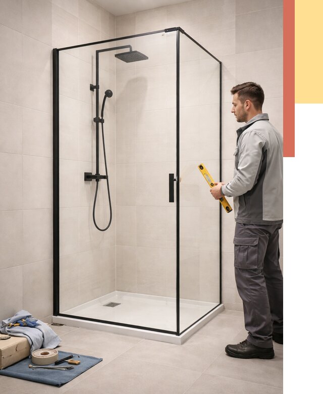 Стеклянные перегородки для душа в Первоуральске от 12866 руб. | Монтаж под ключ — ОТДЕЛОЧНИК-Прв