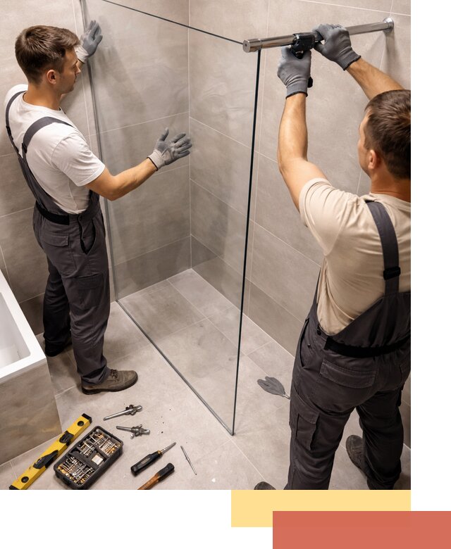 Стеклянные перегородки для душа в Первоуральске — изготовление и монтаж