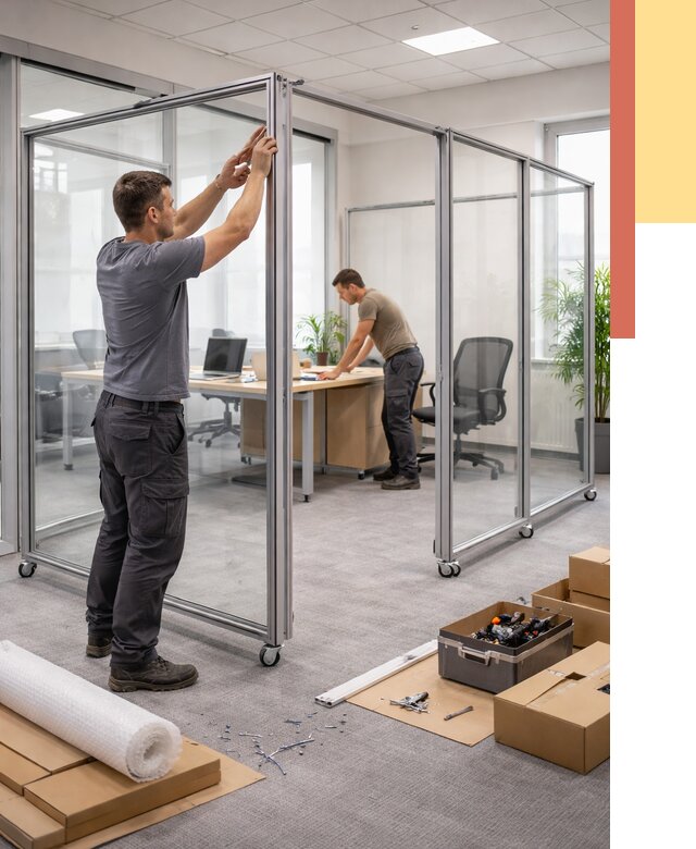 Мобильные офисные перегородки в Первоуральске от 12866 руб. — установка под ключ | ОТДЕЛОЧНИК-Прв