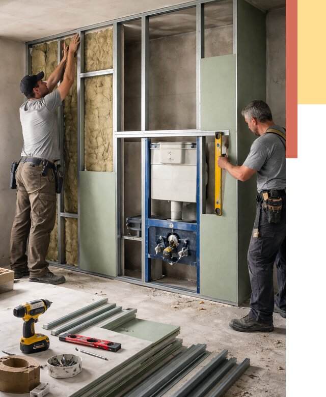 Установка сантехнических перегородок в Первоуральске от 8749 руб. | ОТДЕЛОЧНИК-Прв