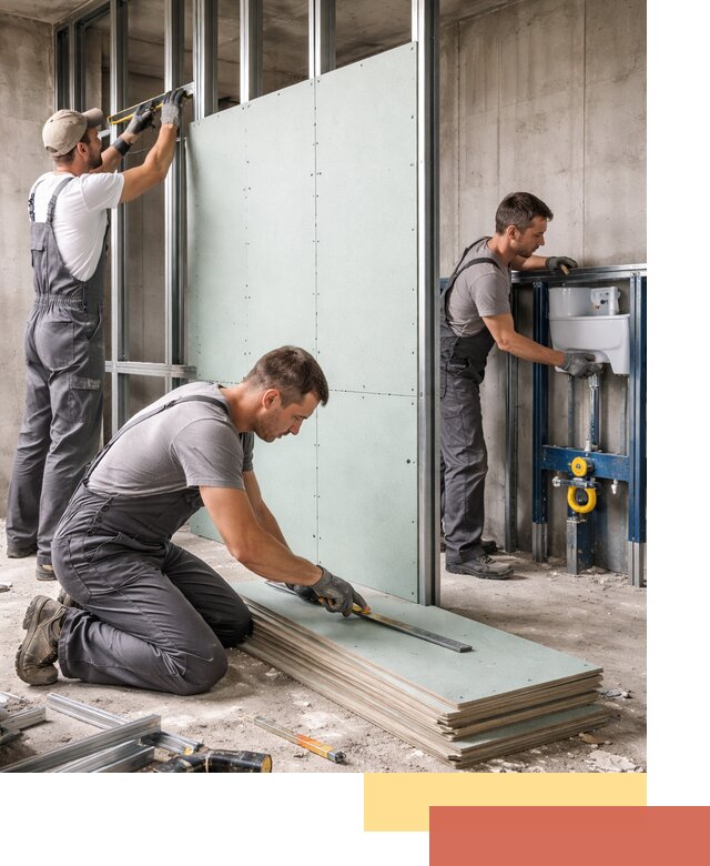 Монтаж и ремонт сантехнических перегородок в Первоуральске