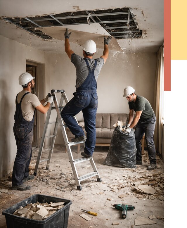 Демонтаж гипсокартонного потолка в Первоуральске от 432 руб. за м2 — ОТДЕЛОЧНИК-Прв