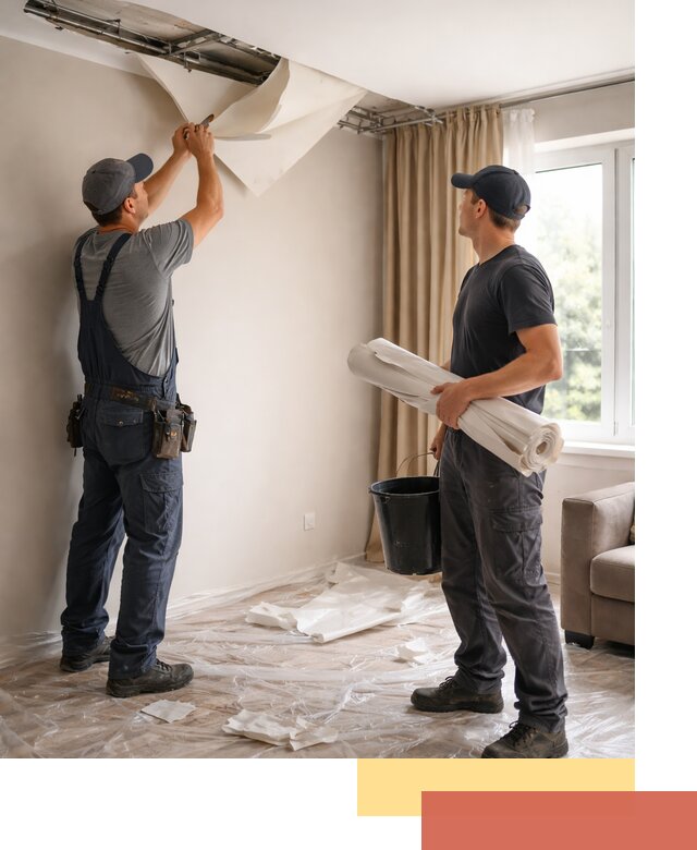 Демонтаж натяжного потолка в Первоуральске быстро и аккуратно