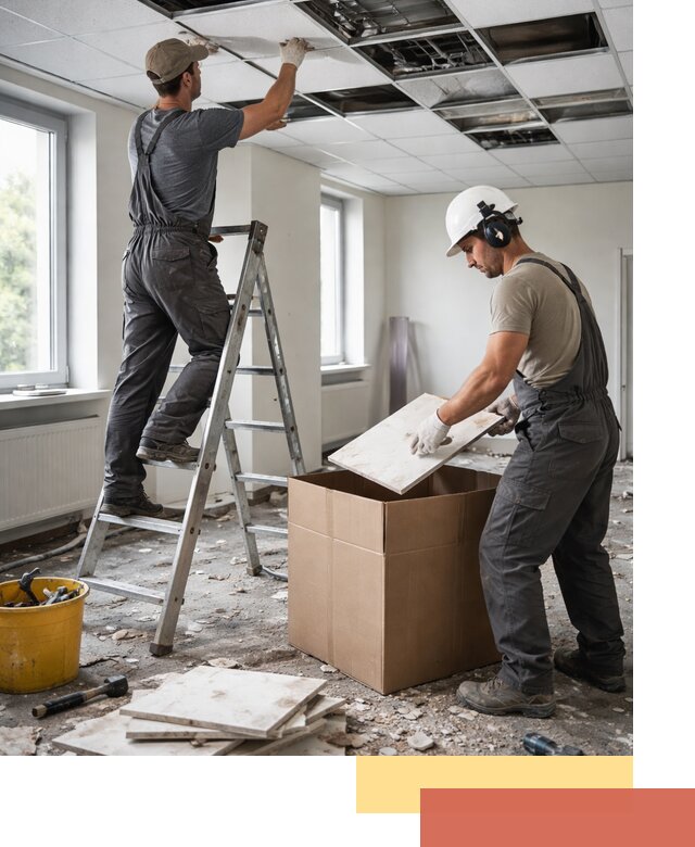 Демонтаж потолочной плитки в Первоуральске быстро и аккуратно