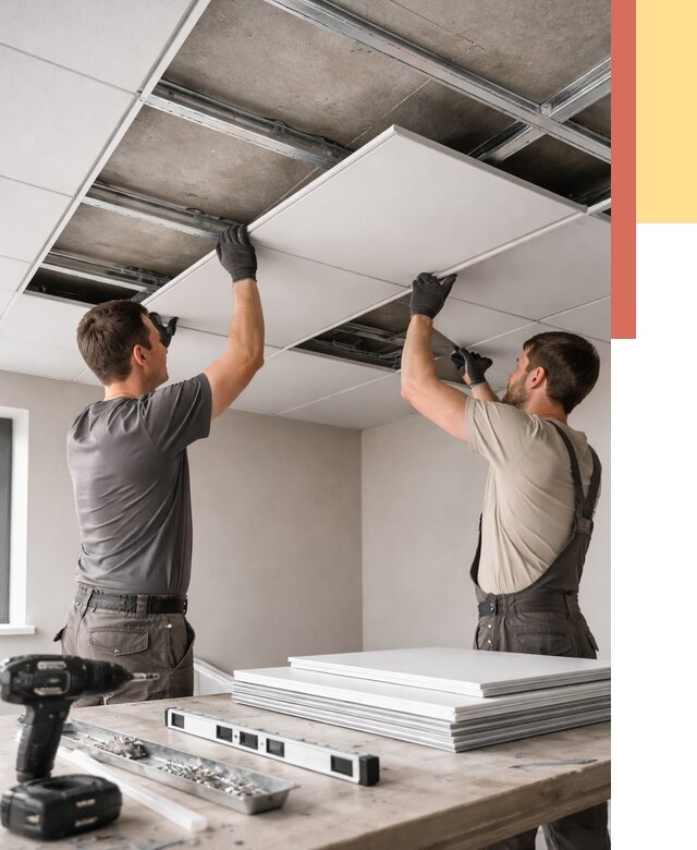 Монтаж кассетного потолка в Первоуральске от 4632 руб/м2 — установка и сборка | ОТДЕЛОЧНИК-Прв