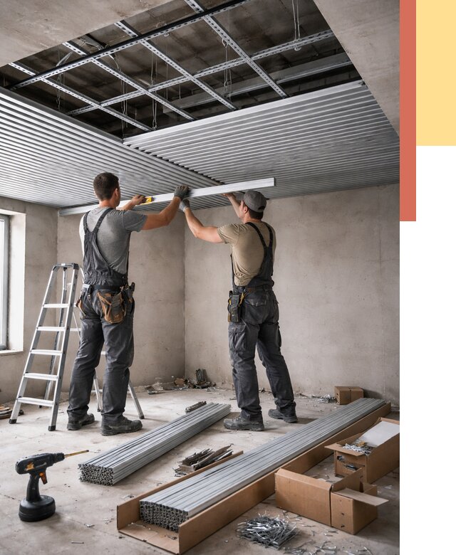 Монтаж реечного потолка в Первоуральске от 4632 руб. под ключ | ОТДЕЛОЧНИК-Прв