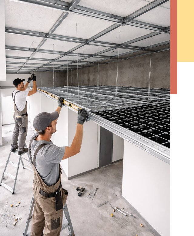 Монтаж потолка грильято в Первоуральске от 463 руб./м² — быстрая сборка под ключ | ОТДЕЛОЧНИК-Прв