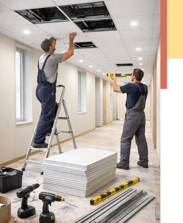 Ремонт потолка Армстронг в Первоуральске от 4632 руб. — быстро и недорого | ОТДЕЛОЧНИК-Прв