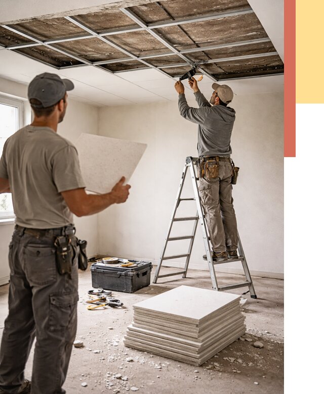 Замена плит подвесного потолка в Первоуральске от 1801 руб. быстро и недорого | ОТДЕЛОЧНИК-Прв