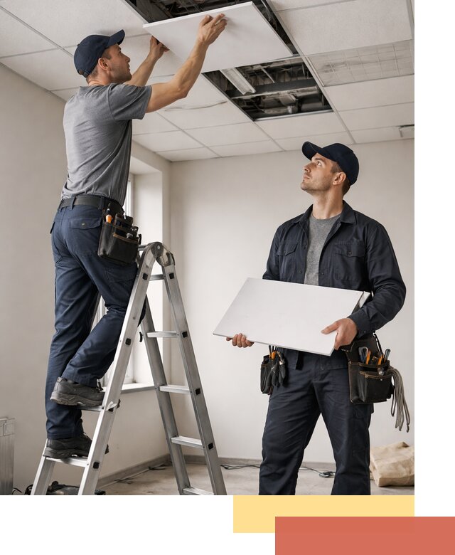 Обслуживание подвесного потолка в Первоуральске — ремонт и чистка