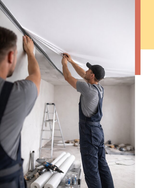 Монтаж матового натяжного потолка в Первоуральске от 4632 руб./м² — быстро и недорого | ОТДЕЛОЧНИК-Прв