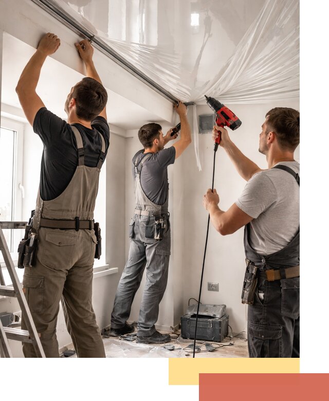 Монтаж глянцевого натяжного потолка в Первоуральске быстро и качественно