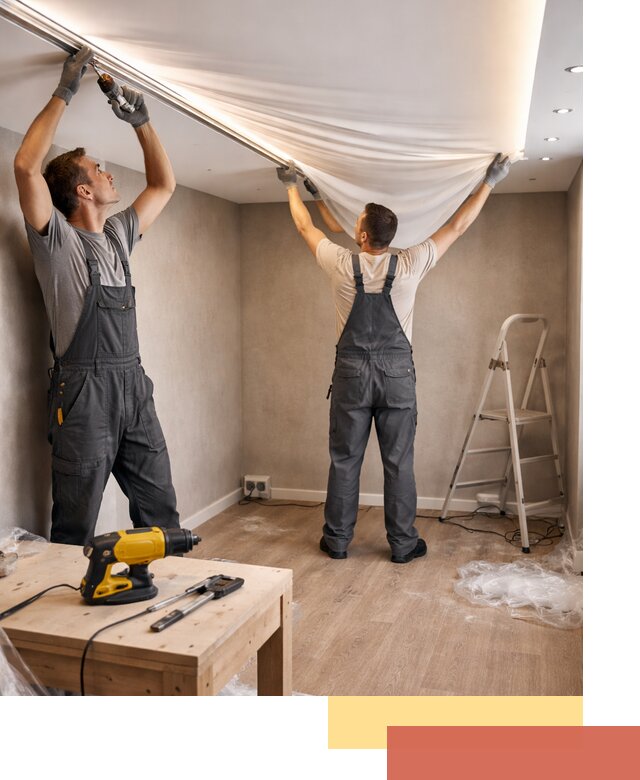 Монтаж натяжного потолка с подсветкой в Первоуральске цена и сроки