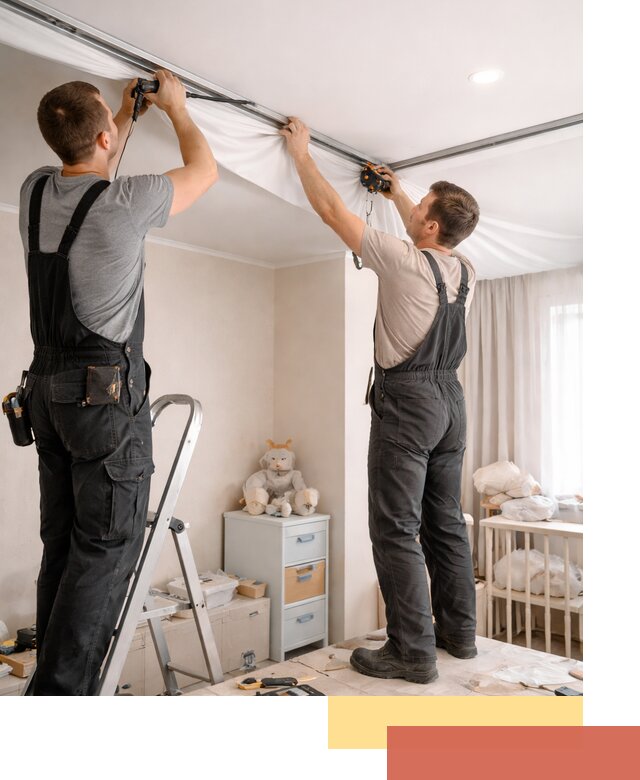 Монтаж натяжного потолка в детской комнате в Первоуральске