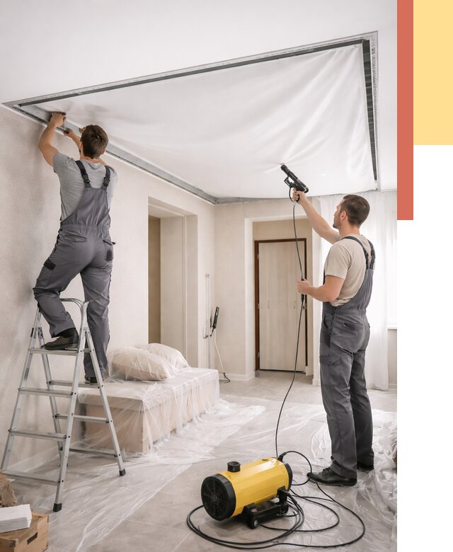 Монтаж натяжного потолка в прихожей в Первоуральске от 2728 руб. под ключ | ОТДЕЛОЧНИК-Прв