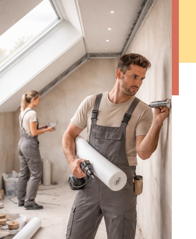 Монтаж натяжного потолка на мансарде в Первоуральске от 3603 руб. | ОТДЕЛОЧНИК-Прв