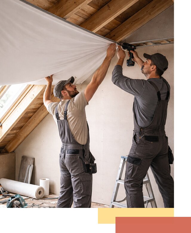 Монтаж натяжного потолка в мансарде в Первоуральске