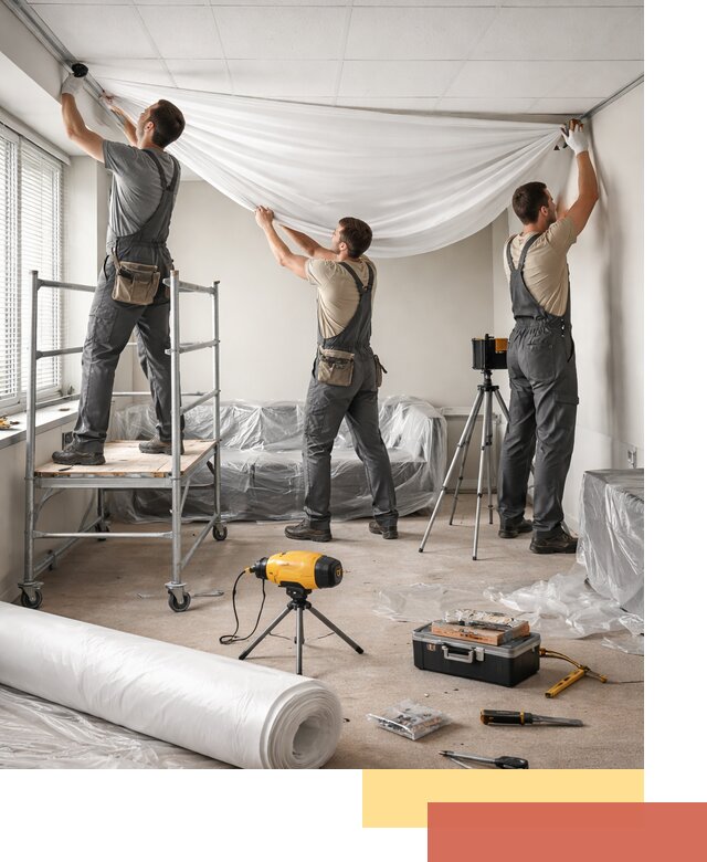 Монтаж натяжного потолка в офисе в Первоуральске