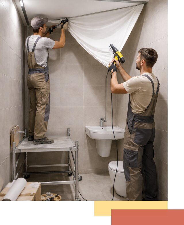 Монтаж натяжного потолка в санузле в Первоуральске