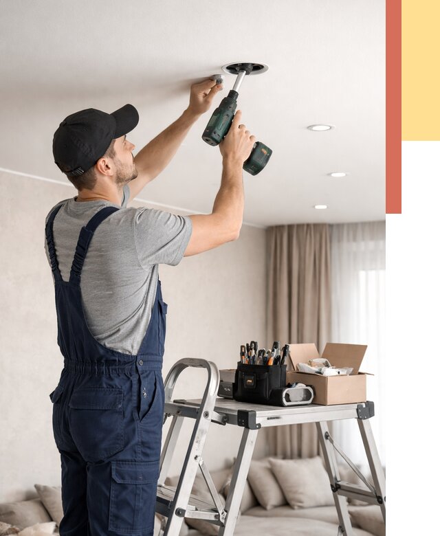 Установка и монтаж точечных светильников в натяжной потолок в Первоуральске от 1853 руб. | ОТДЕЛОЧНИК-Прв