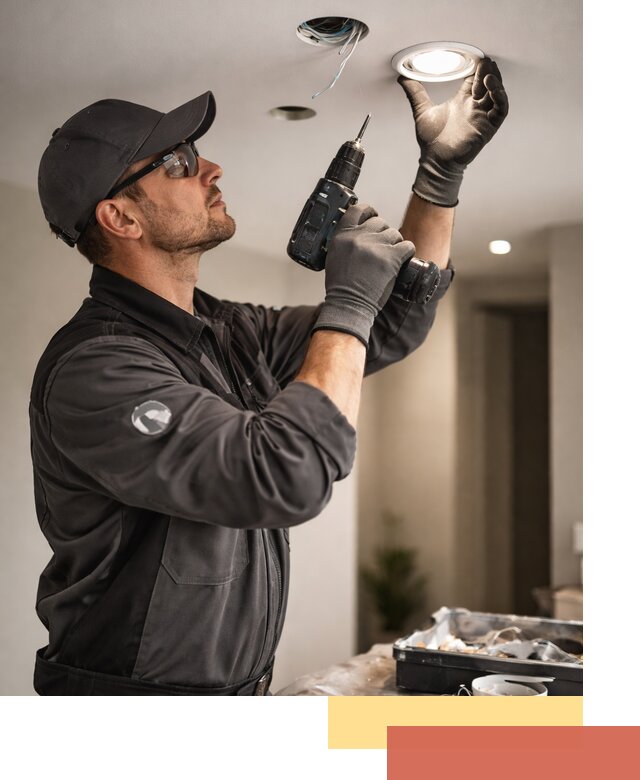 Установка точечных светильников в натяжной потолок в Первоуральске