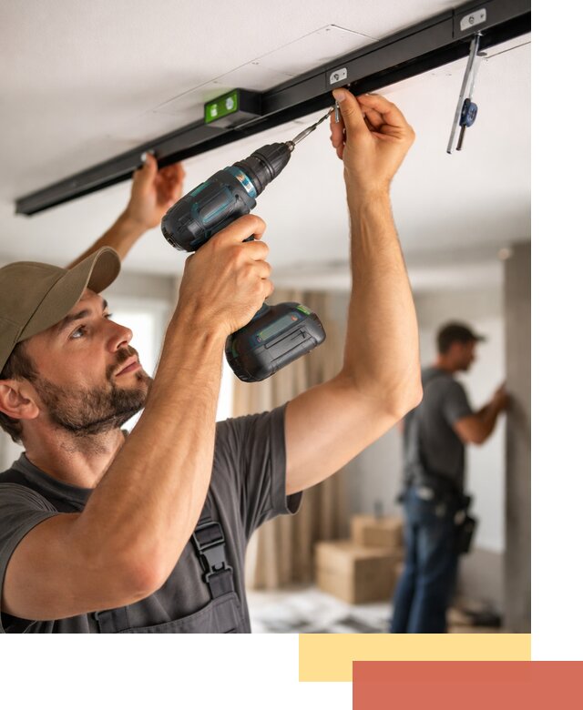 Установка трековых светильников в натяжной потолок в Первоуральске