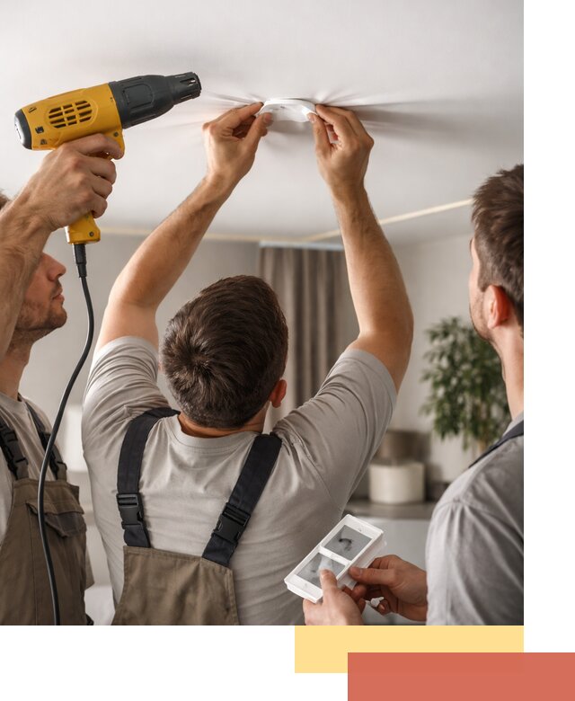 Ремонт прокола полотна натяжного потолка в Первоуральске