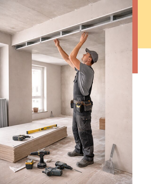 Потолок из гипсокартона с нишей в Первоуральске от 1287 руб. под ключ | ОТДЕЛОЧНИК-Прв