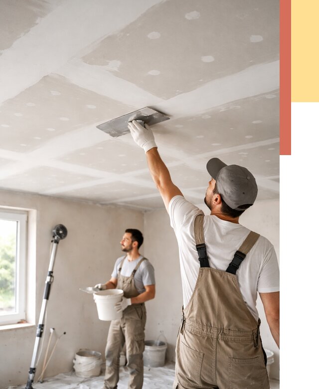 Шпаклевка потолка из гипсокартона в Первоуральске от 3294 руб./м2 — услуги под ключ | ОТДЕЛОЧНИК-Прв