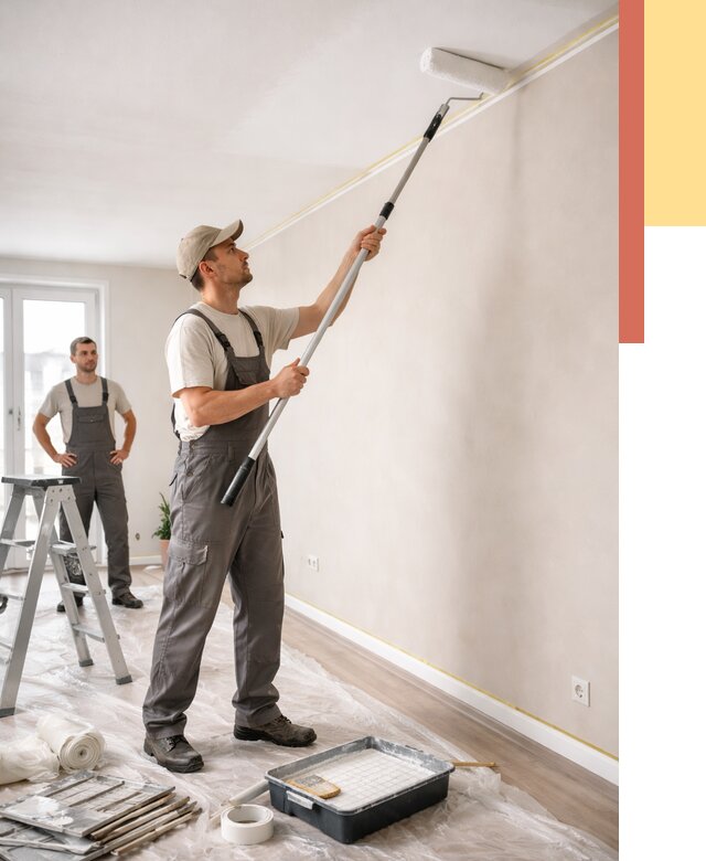 Покраска потолка из гипсокартона в Первоуральске от 4632 руб./м2 — услуги под ключ | ОТДЕЛОЧНИК-Прв