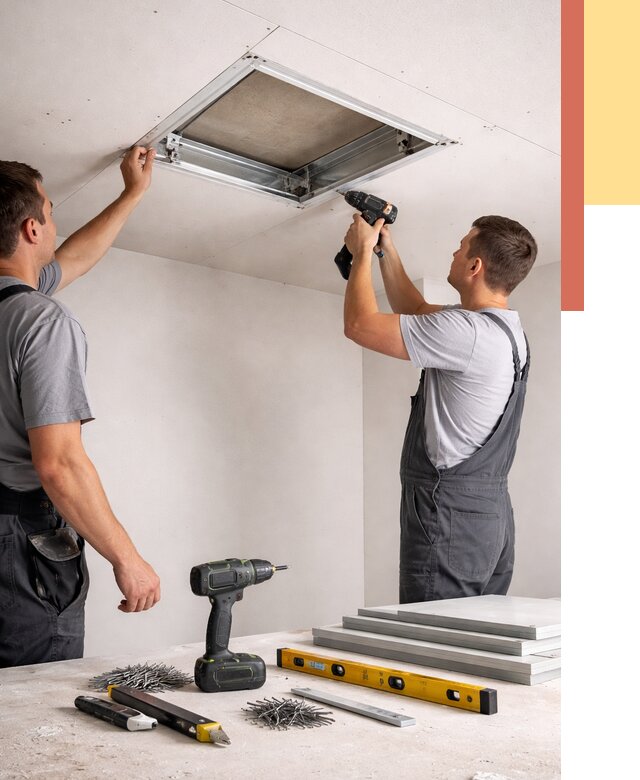 Установка люка в потолок ГКЛ в Первоуральске от 2573 руб. под ключ | ОТДЕЛОЧНИК-Прв