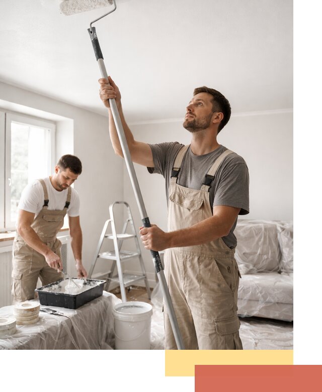 Покраска потолка водоэмульсионной краской в Первоуральске