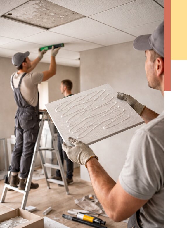 Монтаж потолочной плитки в Первоуральске от 4632 руб. — быстро и недорого | ОТДЕЛОЧНИК-Прв