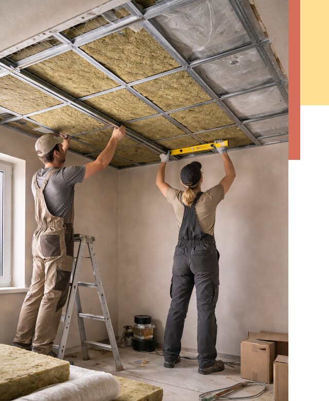 Шумоизоляция потолка в Первоуральске от 1287 руб. под ключ — услуги ОТДЕЛОЧНИК-Прв